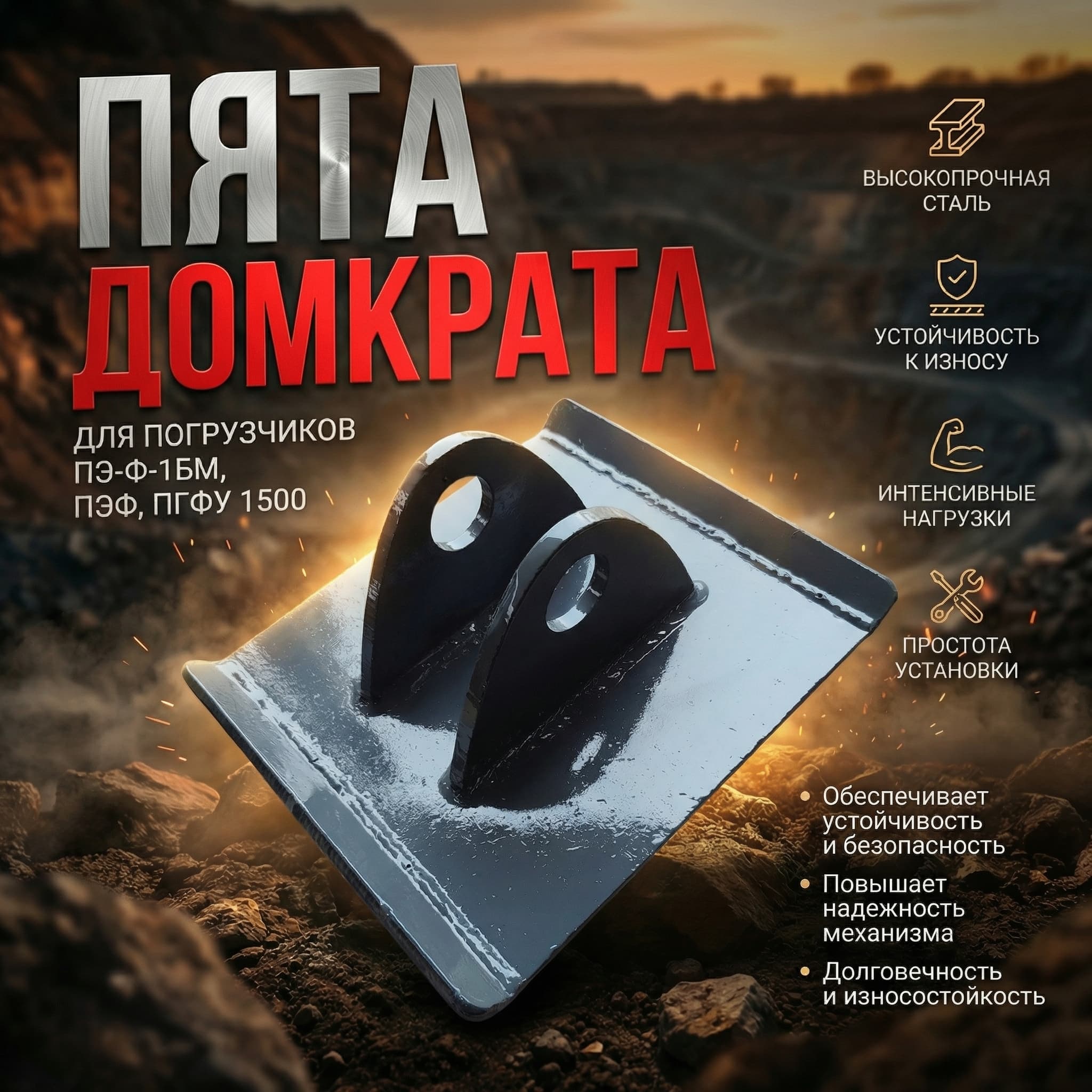 Пята домкрата для грейферного погрузчика ПЭ-Ф-1БМ, ПЭФ