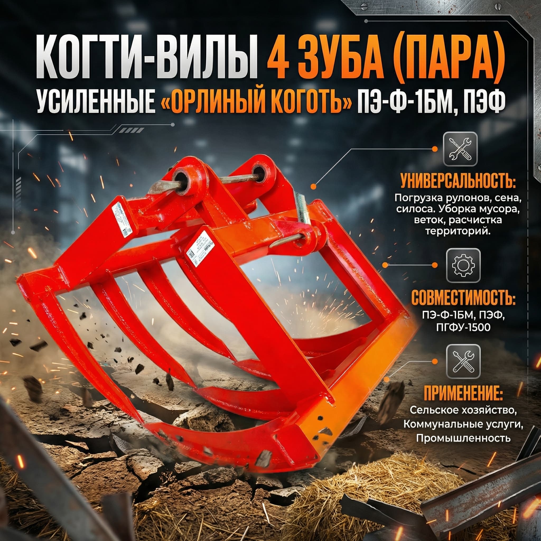 Когти вилы для погрузчика Орлиный коготь