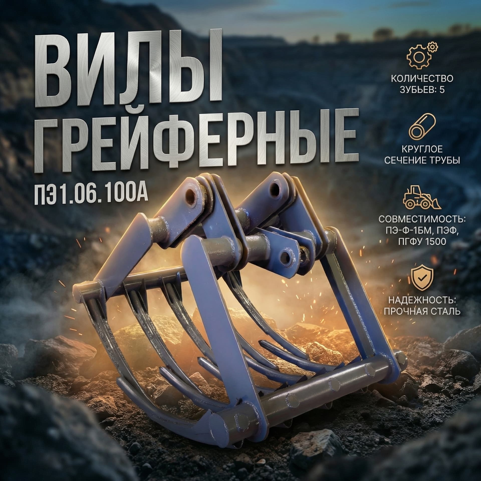 Когти вилы простые ПЭ1.06.100А (пара)